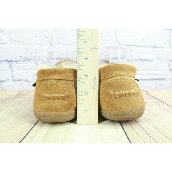 LL Bean Brown Suede Wicked Good Shearling Lined Venetian Slippers Size 11 M - Picture 6 of 8